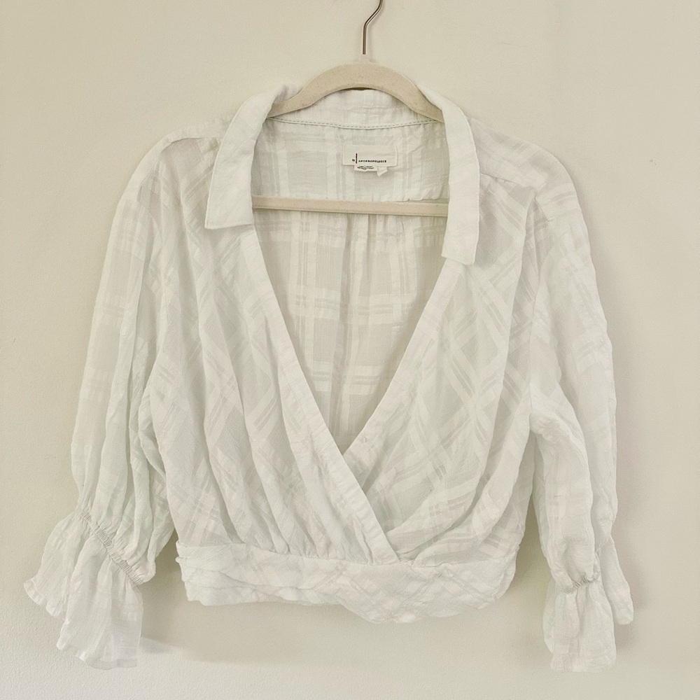 Anthropologie surplice banded crop top